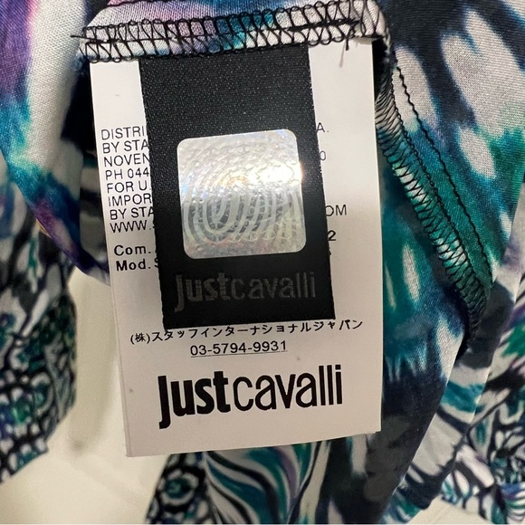 Roberto Cavalli 44 Multicolor Patterned Blouse with Bow Y2K - Picture 8 of 9